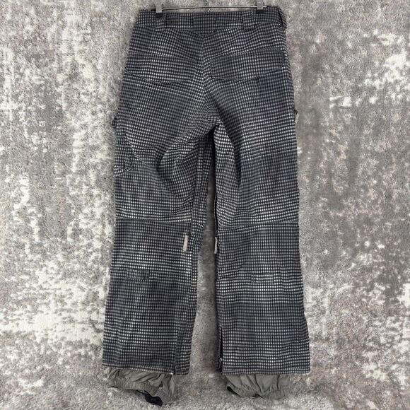 Burton Size XS Dryride Plaid Cargo Snowboard Pants Gray Button Zip Pocket Winter - Picture 3 of 13